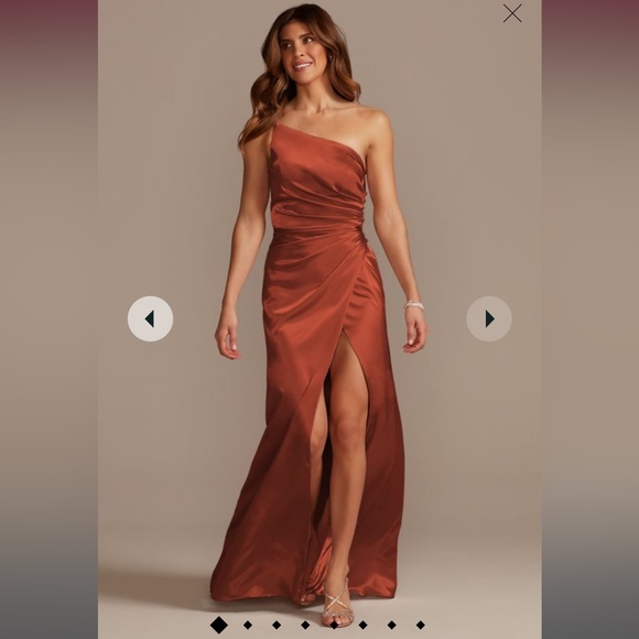 Galina Signature charmeuse draped one-shoulder dress - Picture 1 of 4